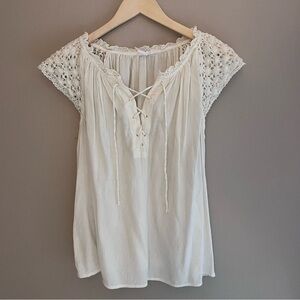 Gap Boho‎ Blouse Creme Size Small